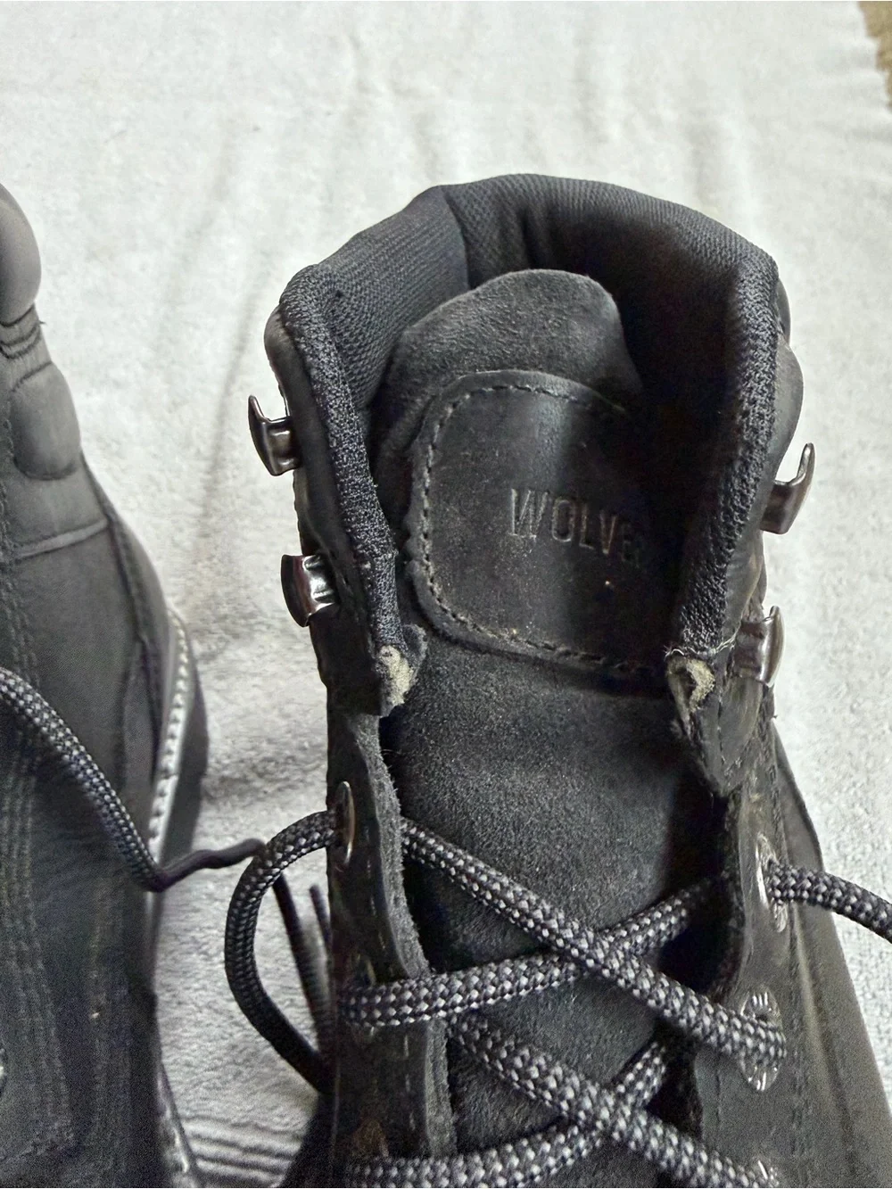 Wolverine Black Leather Waterproof Work Boot